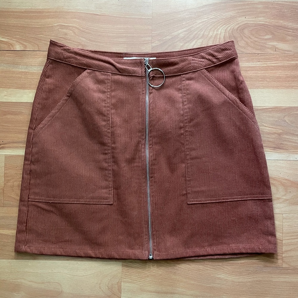 Forever 21 corduroy full zip skirt